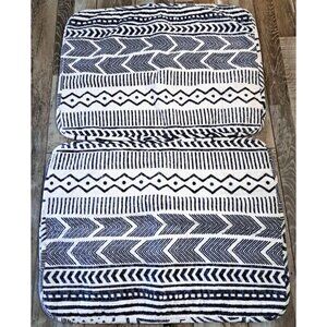 Lush Decor Pillow Shams Hygge Geo 2 Standard Blue White Abstract Quilted Cotton